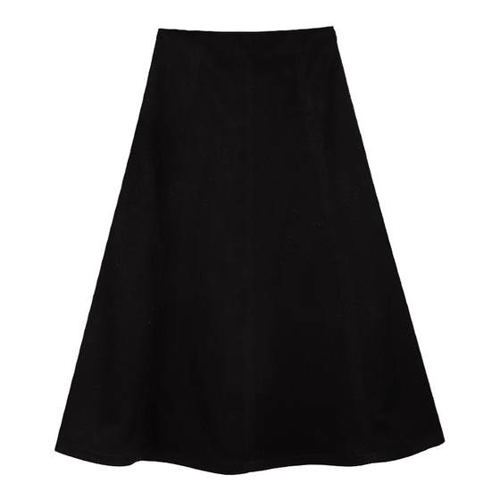 
pusumede dream love skirt~ black high-waisted skirt for women with high-end a-line temperament Korean midi skirt