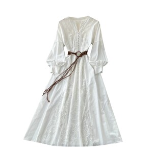 
2026 spring and summer new Yunnan Xinjiang grassland travel photo dress exquisite niche design embroidered long skirt