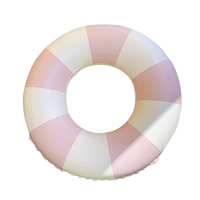 Nordic Retro Striped Blue Swimming Ring For Children, Thickened Design For Universal Holiday Use