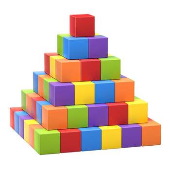 Small square body body building block mathematics teaching aid baby puzzle assembly toys layer layer 1 1 2 year old 3 baby 6
