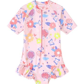 Yu Ke's new cute floral small middle school swimsuit
