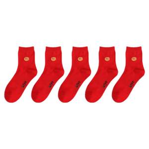 
Brother Hua socks men and women big red socks couple wedding mid-calf socks red cotton breathable socks winter socks