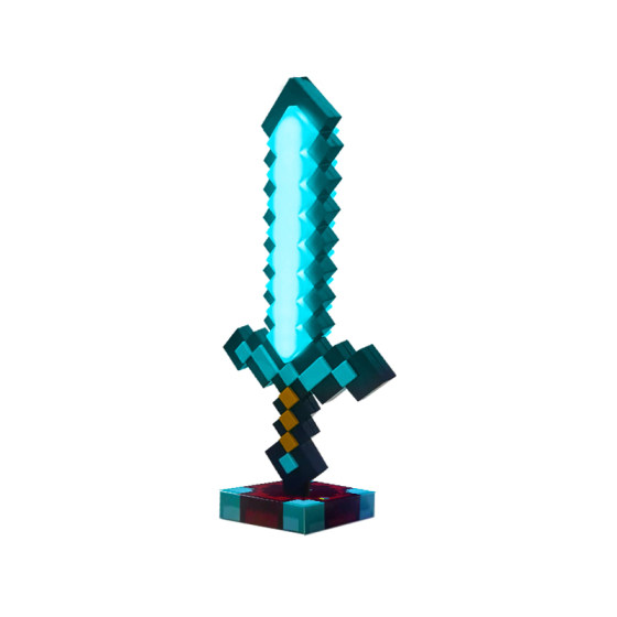 
Minecraft Pixel Diamond Sword Children's Boys and Girls Glowing Sword Minecraft Toy Children's Day Gift