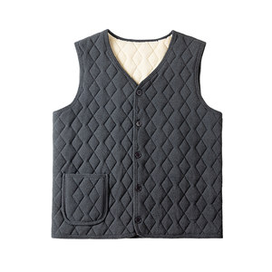 
Yiershuang men's wool-filled vest for autumn and winter plus velvet and thickened warm vest for middle-aged and elderly people with inner waistcoat