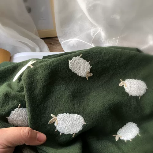 Японская ткань, небольшая сумка, диван, DIY, овечка, с вышивкой, из хлопка и льна