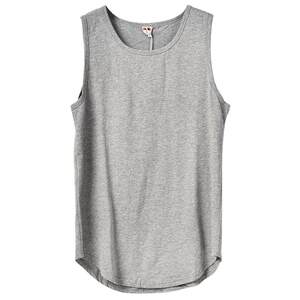 Pure gray high street trendy Korean version of pure cotton arc, big or large swelling men and women couples fitness sports, shoulder vest