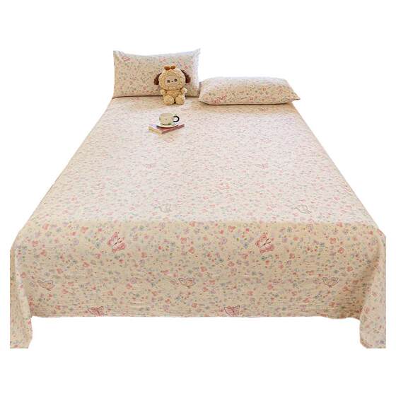 
2025 new Class A double layer yarn sheet single piece student dormitory single double bed single three piece set non-full cotton pure cotton 2