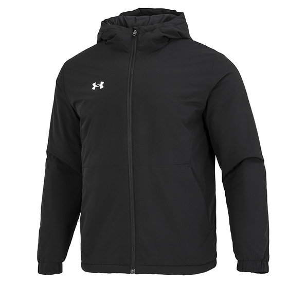 
Under Armor UA short cotton jacket for men and women, outdoor sports hooded windproof and warm cotton feather jacket 22600902