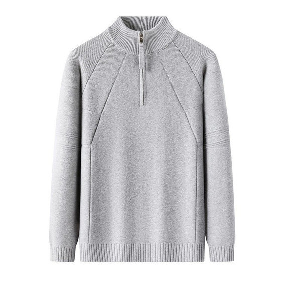 
High-end new winter thickened sweater for men, new half-zip warm base shirt, loose inner sweater