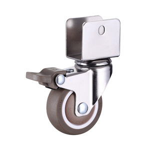 
Silent crib universal wheel U-shaped splint brake roller wheel accessories steering wheel rubber small pulley 1 inch