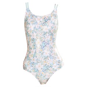 
2025 New Small Fresh Pink Green Jasmine Swimsuit Women's One-piece Triangle Racing Swimming Pool Professional Popular Swimsuit