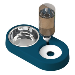 Cat bowl double bowl automatic drinking water cat bowl dog bowl dog bowl food bowl cat rice bowl dog dog dog dog protection cervical vertebra pet supplies
