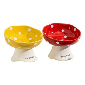 Cat bowl ceramic cat food bowl dog bowl food bowl cat rice bowl high-legged dog drinking water bowl slanted mouth large bowl special for pets