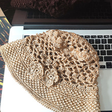 Handmade woven hollow flower sun hat, fisherman hat hook, knitted yarn DIY, customized hat, summer weather