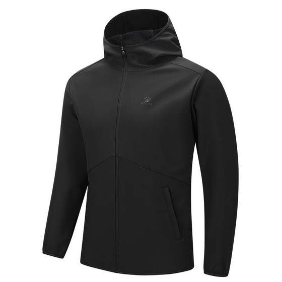 KELME Karl Meiyingshark Sports Wind Clothes Soft Shell Jacket Men's Wind Windproof Waterproof Hooded Velvet Jacket Charge