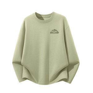 
Jeanswest t-shirt men's long-sleeved youth pure cotton boys' tops spring casual 2026 new men's bottoming shirt Q