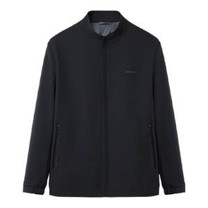 HLA/Hailan Home Light Business Milk Silk Executive Jacket 25 Autumn New Print Stand Collar Jacket Men's Daddy Style