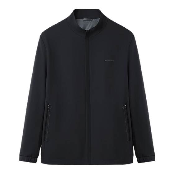 HLA/Hailan Home Light Business Milk Silk Executive Jacket 25 Autumn New Print Stand Collar Jacket Men's Daddy Style