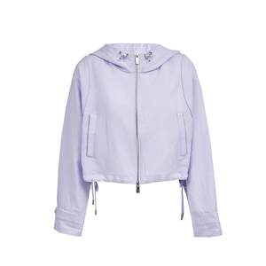 
Lingzhi ONLY spring new solid color hooded off-shoulder loose cardigan windbreaker jacket for women