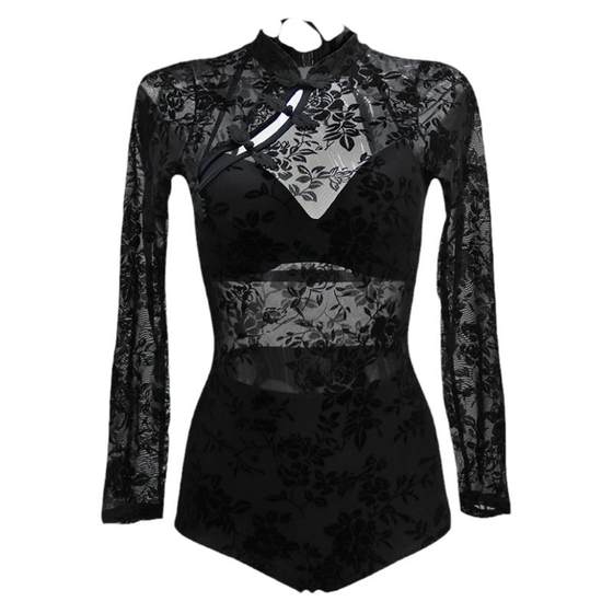 
Women's swimsuit seaside vacation high-end new Chinese style cheongsam 2025 new long-sleeved beautiful swimsuit women's hot spring bathing suit