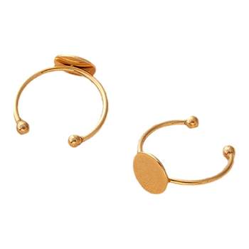 18k gold color-preserving ring empty support diy accessories stainless steel