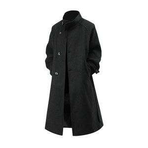 
it:5cm/FIVECM black stand collar long woolen coat for men and women 2026 winter loose woolen coat