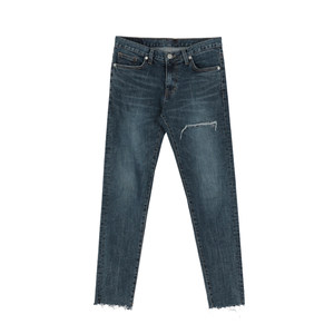 
MRCYC men's autumn slim foot jeans straight-leg casual nine-point pants Korean trendy ripped men's pants