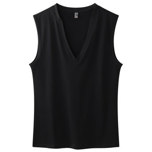 
Big V-neck vest men's pure cotton sleeveless T-shirt deep V fitness sports slim tight hurdles cut-sleeve top summer trend