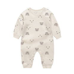 Baby boy's long-sleeved khaki pure cotton spring and autumn outer wear