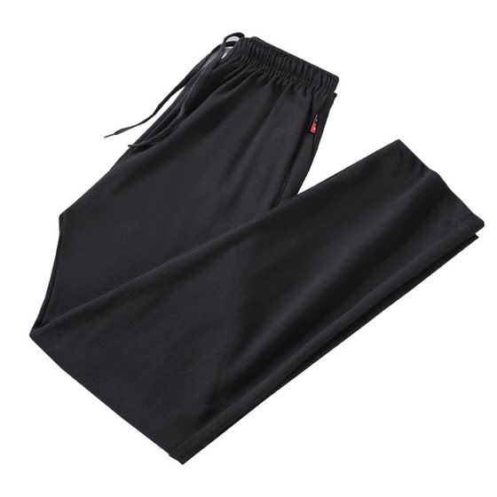 
Spring and Autumn Three-bar Sport Pants Men's versatile loose solid color straight summer three-bar casual pants