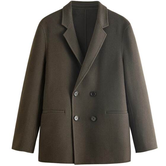 
Peacebird men's woolen jacket men's winter double-breasted suit wool short coat men's