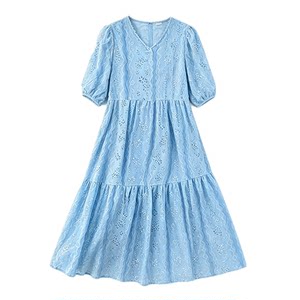 Cotton silk floral dress women's summer thin 2026 new large swing skirt loose slimming waist A-line long skirt