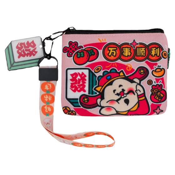 Original Dragon Year Nian Nian Fat -up Personalized Personal Coin Cartoon Cartoon Cute Short Wallet Coin Key Bags Cardbag
