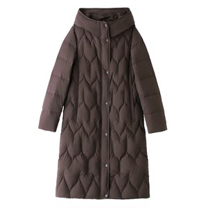 
Korean style light and warm down jacket long knee-length straight duck down 2025 winter women's hooded top