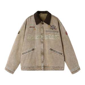 
BJHG reckless American Detroit jacket men's spring Barn style workwear baseball uniform tops for women