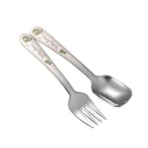 
Children's outing tableware portable set 304 stainless steel baby fork spoon for eating special ingot supplementary food spoon long handle