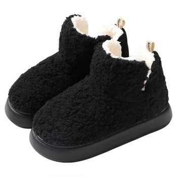 Cute briquettes and plush thick-soled cotton shoes for outer wear