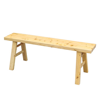 Long bench with solid wood reinforced mortise and tenon joints