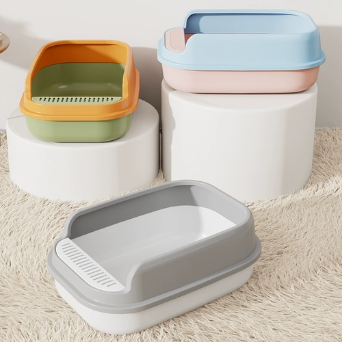 Gaosu Cat Sand Pot Plus High Home -Clase Lef -Clase Basin Basin Basin Sand Basin Anti -Splash Pet Pavenes для сильного толчка