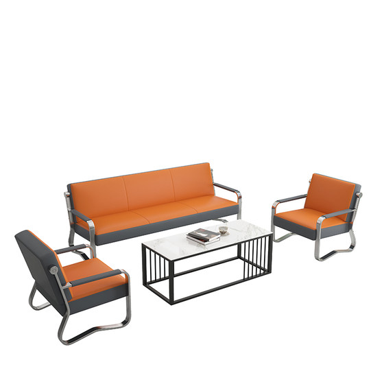 
Office sofa reception coffee table combination set business negotiation simple modern three-person sofa office