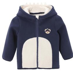 Pawinpaw Bear Children's Clothing Autumn And Winter Contrast Color Hooded Polar Fleece Jacket For Boys And Girls