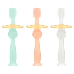 
Baby training toothbrush silicone soft bristles 0-1-2 years old baby infant oral cleaning children's 360 degree milk toothbrush