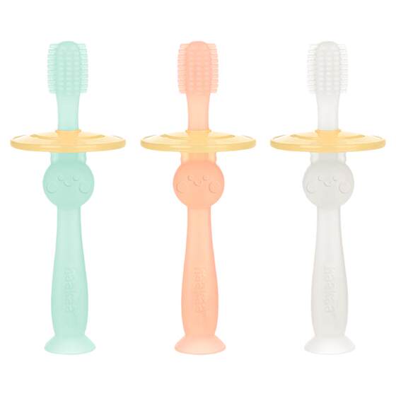 
Baby training toothbrush silicone soft bristles 0-1-2 years old baby infant oral cleaning children's 360 degree milk toothbrush