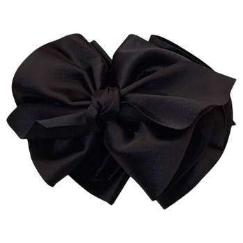 
Large bow scratching hair clip for women's back head shark clip high-end 2025 new clip headdress hair clip black