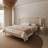 Северная лодка кровать ретро сплошной древесной кровать 侘 1,8 метра с двуспальной кровать