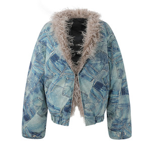 
FTT FlyTheTruth {Plush Crit} Retro Fur Collar Jacket Women's Winter Warm Down Jacket