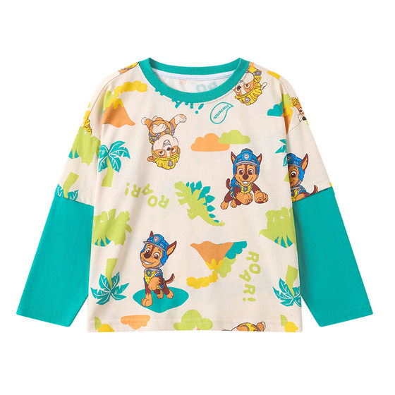
Paw Paw Team boys long-sleeved T-shirt spring 2026 new baby spring children's cotton top boy bottoming shirt