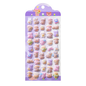 
Flocked furry bubble stickers cartoon 3D three-dimensional soft cute little animal stickers children DIY handmade stickers Guka mobile phone case decoration material cute little nose rocker foam stickers