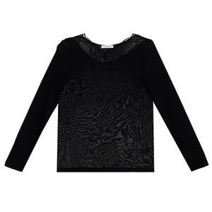 
Love Lace Bottoming Autumn and Winter Women's Wool and Mulberry Silk V-neck Long Sleeve Bottoming Top AM72B862