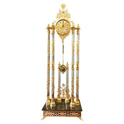 Cardiff European-style Floor Clock Villa Living Room Large Pendulum Clock Luxury Crystal Clock Home Decoration Pure Copper Gold Clock Ornaments